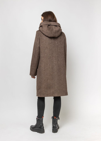 Коричневе зимнє Коричневе зимове пальто Нінель однобортне O`zona milano