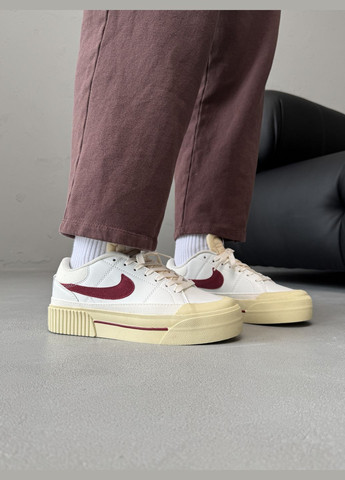 Кросівки жіночі Nike Court Legacy Lift white beige | Найк Коурт Легасі білі бежеві No Brand білі демісезони (316091183)