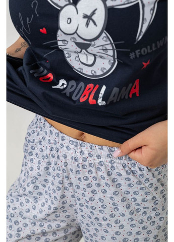 Синя всесезон піжама жіноча з принтом Sport Line