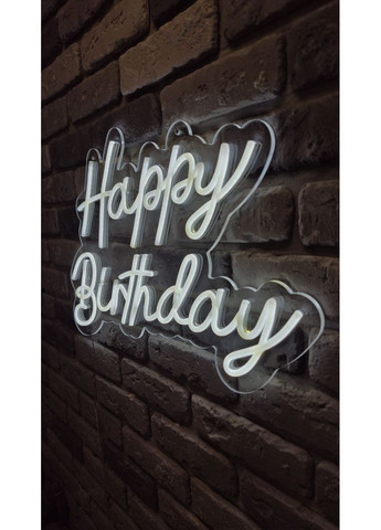 Неонова LED вивіска Happy Birthday 55х36cм NeonChic (367115472)