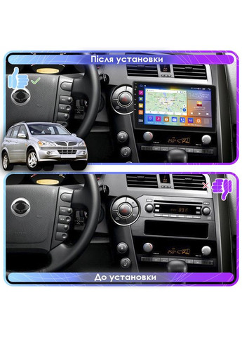 Штатная магнитола для SsangYong Kyron I 2005-2007 экран 9" 4/64Gb 4G Wi-Fi GPS Top 1шт Lesko (336193429)