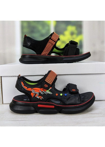 Черные повседневные босоножки детские Lilin Shoes на липучке