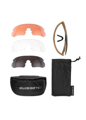 Окуляри Балістичні SWISS EYE тактичні Із змінними лінзами TACT BRILLE SWISS EYE NIGHTHAWK COYOTE (15624635) 40292 Mil-Tec (292132352)