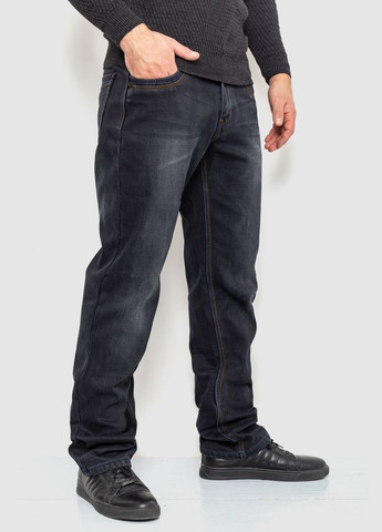 Темно-серые демисезонные джинсы мужские на флисе, цвет темно-серый, Ager