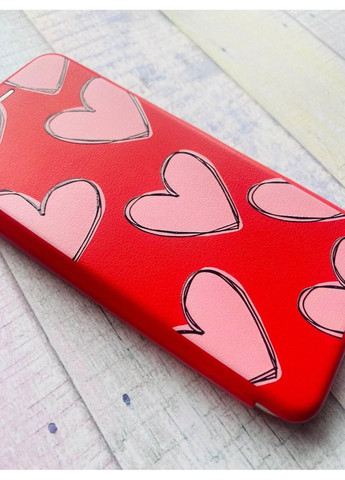 Чохол-книжка з малюнком для Samsung Galaxy A14 5G Червоний:: Сердечка рожеві (принт 78) Creative (360707079)