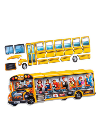 Деревянный пазл-вкладыш "Школьный автобус" (ПСД270) PSD270 Ubumblebees (367965549)