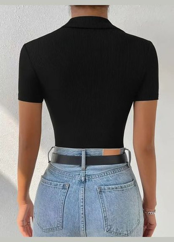 Боди женское поло черное 307 No Brand (350885996)