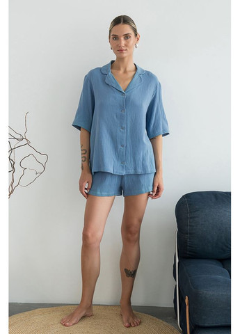 Голубая всесезон костюм с шортами из муслина butterfly Forly