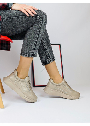 164 Кросовки Кожаные Бежевые KDSL бежевые демисезоны (289797886)