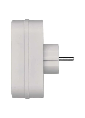 Адаптер розетка SCHUKO P00282 2× прямокутна + 1× кругла + вимикач Emos (400048539)