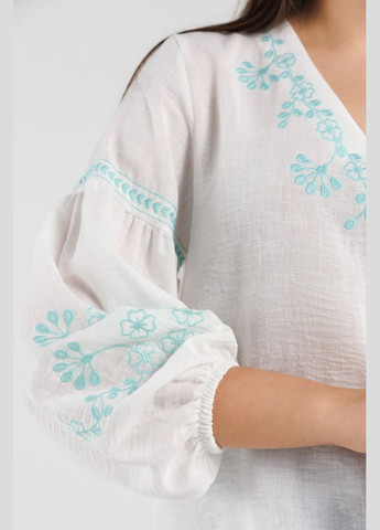 Комбинированная рубашка вышиванка женская 23038 бело-зеленый (2000990404114a) shop (2000990404114) Park Karon хлопок (365040798)