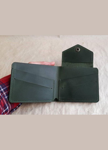 Кошелек Pretty ручной работы натуральная кожа с гравировкой, зеленый, 13*10 см, именное нанесение No Brand (329746570)