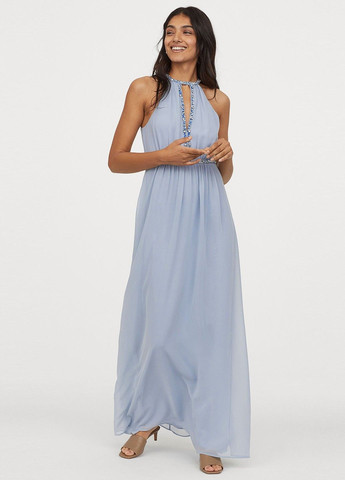 Синя вечірня сукня H&M однотонна