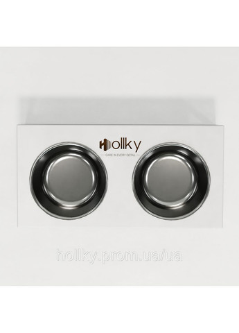 Миски на підставці для середніх собак та великих котів Base M (2 × 0,95 л) BM-422110-BLWH Hollky (365652760)