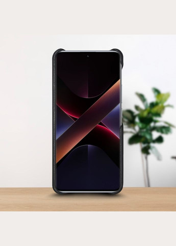 Шкіряна накладка WoodBacker Cover для Xiaomi Poco X7 Чорний (78312) Stenk (316651245)