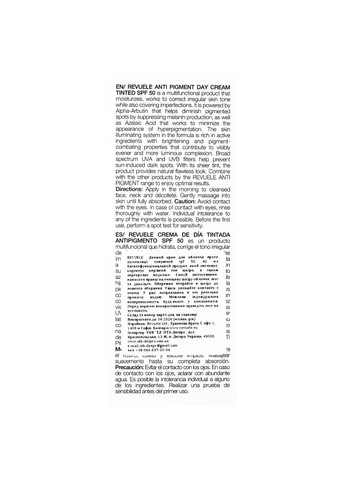 Крем для обличчя відбілюючий тональний Anti Pigment Day Cream Tinted SPF50 40 мл REVUELE (302722087)