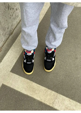 Комбіновані кросівки чоловічі nike air jordan retro 4 off noir найк аір джордан демісезон No Brand