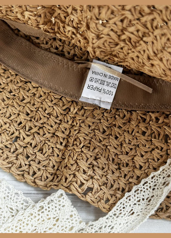 Детская шляпка плетеный Темно-Бежевый (4448) No Brand (334100249)