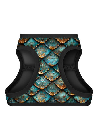 Шлей для собак мягкая Clothes c QR адресником, рисунок "Чешуя", XS2, В 28-31 см, С 20-22 см WAUDOG (361306288)