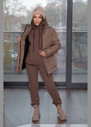 Бежевая женская курточка цвет мокко р.42/44 449523 New Trend