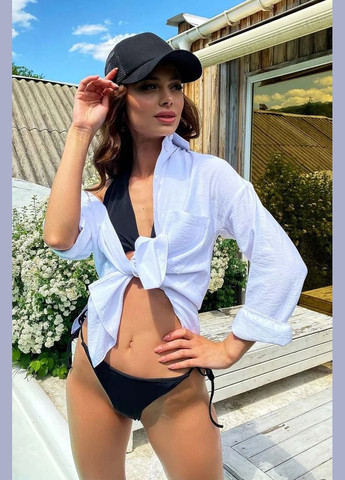 Белая повседневный рубашка Seventeen с длинным рукавом