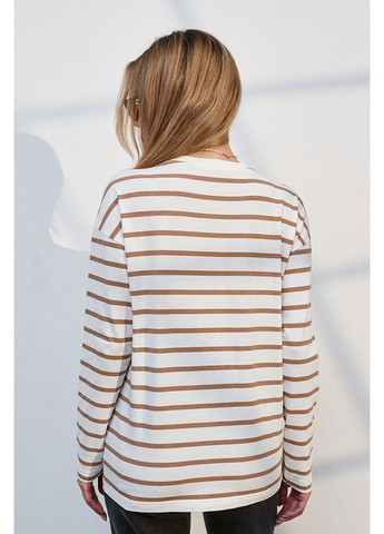 Трикотажний молочний лонгслів для вагітних та годуючих в смужку Юла мама (352539044)