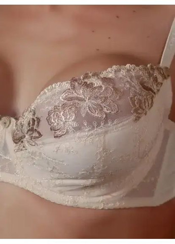 Бежевий брасьер бюстгальтер — з кісточками, мереживо та квіткова вишивка Diorella з кісточками нейлон