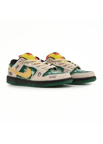 Комбіновані кросівки sb dunk low x stussy racer custom демісезон Nike 13001