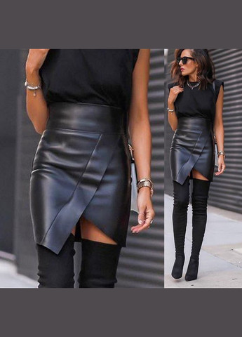 Асиметрична шкіряна спідниця на флісі Fashion Girl (317212056)