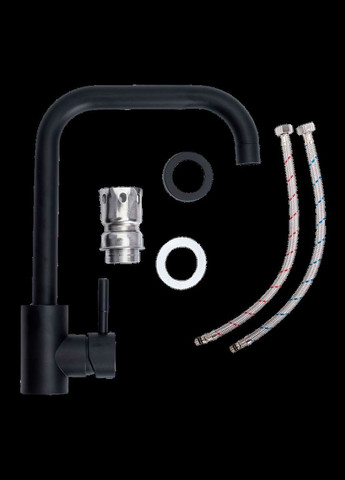 Кухонна мийка 45*45 Handmade PVD чорна (сифон крулий 3,0/0,8) Valeso (336932765)