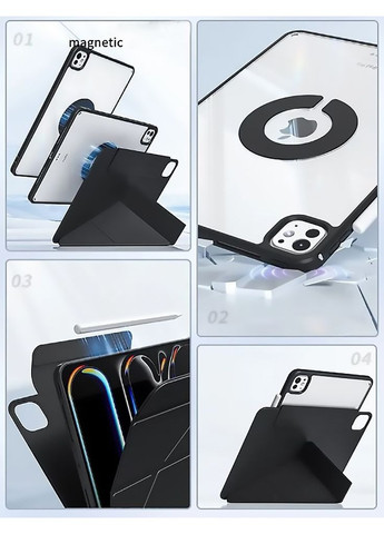 Чохол-книжка Ultra Slim Origami Flex для Apple iPad Pro 11 M4 (2024) Black (712977) BeCover (368680042)
