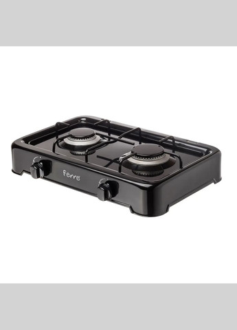 Газовая настольная плита O-200-BL 2-конфорочная с крышкой (Турция) Ferre (324231756)