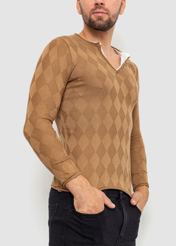 Коричневий демісезонний светр чоловічий, колір коричневий, Ager