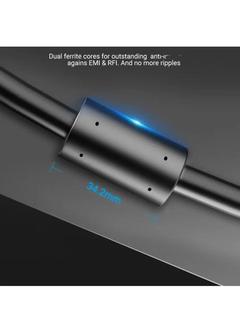 Кабель VGA(3+6) Детский кабель с Ferrite Cores 3M Black () () Vention DAEBI (357472084)