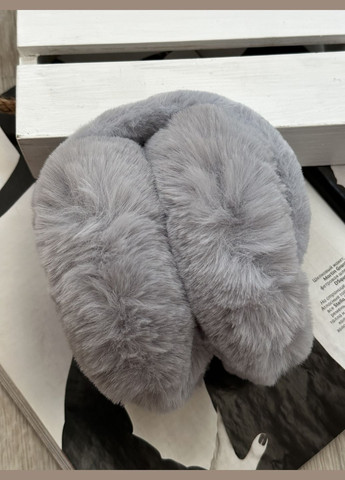 Наушники меховые пушистые складные Серый No Brand (303126428)