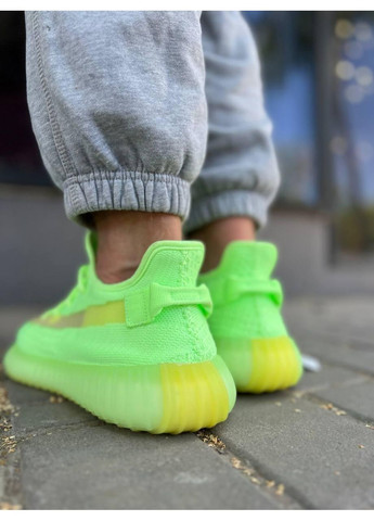 Жовті Осінні кросівки чоловічі adidas yeezy 350 v2 glow in dark адідас ізі буст No Brand