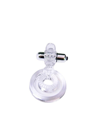 Прозоре ерекційне віброкільце подвійне з язичком We Love (284279544)