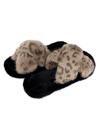 Бежевые домашние тапочки женские пушистые бежевые 80142-4 Sanlin