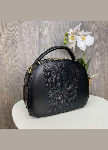 Жіноча міні сумочка клатч під рептилію з плечовим ременем чорна (sku_953) No Brand (330576342)