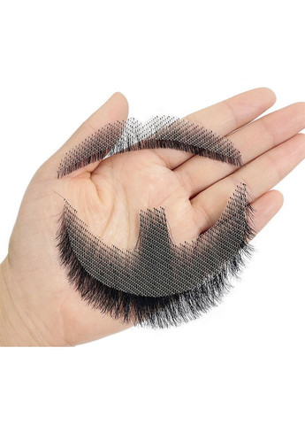 Накладна борода та вуса реалістичні, справжнє натуральне волосся на сітці No Brand (361258923)