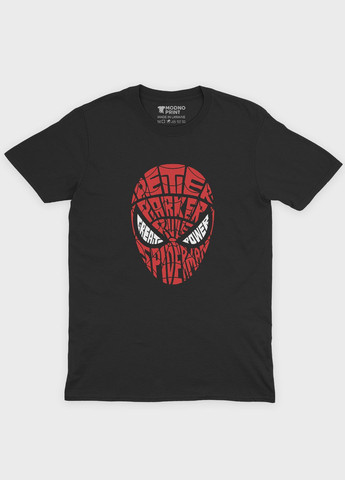 Черная мужская футболка с принтом супергероя - человек-паук (ts001-1-bl-006-014-002) Modno