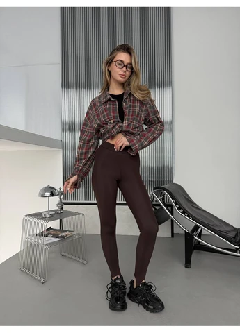 Коричневые демисезонные женские лосины Fashion