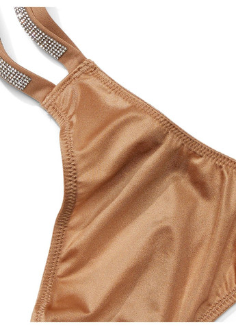 Стринги люксовые со стразами бежевые Double Shine Strap Smooth Thong Panty L Victoria's Secret (316519354)