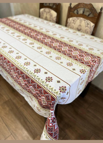 Скатертина з українським орнаментом гіпоалергенна 150х110 см Білий (П4КЕ05018-5) No Brand (306633845)