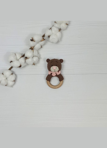 Комфортер Медвежонок, погремушка и Эко грызунок Шуршащие ушкис подвеской a.l.babybox Зайчики в розах No Brand (315488058)