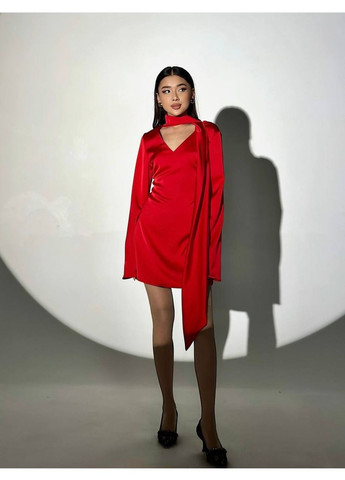 Червона жіноча шовкова сукня Osoblyva