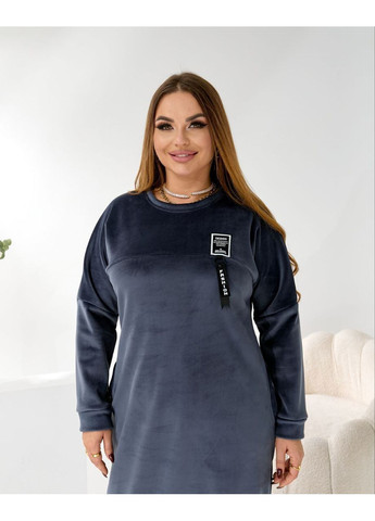 Графітова повсякденний, кежуал жіноча сукня великих розмірів тепла Style Point однотонна