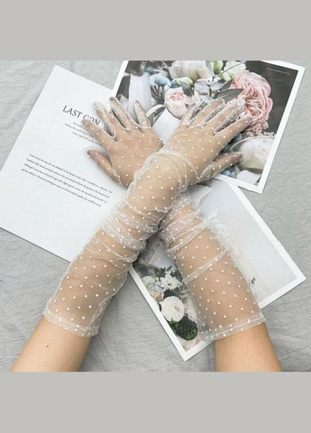 Длинные фатиновые перчатки в горох (арт.7035/1) No Brand (348431079)