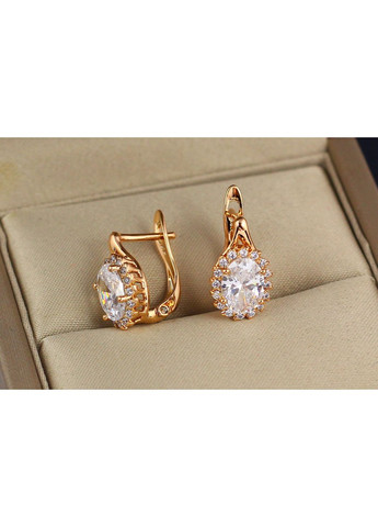 Серьги малины с петелькой белый камень 1.5 см золотистые love-shopping Xuping Jewelry (355798568)