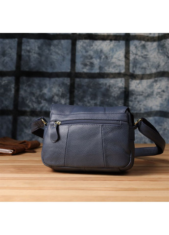 Сумка крос-боді через плече жіноча з натуральної шкіри маленька Синій 38286 Vintage (355245245)